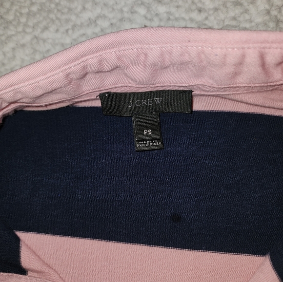 J Crew Classic Preppy Baby Pink And Navy Blue Striped Top - Picture 11 of 11